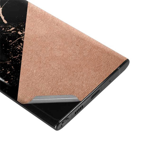 Black and Rose Gold Marble Split Galaxy Note 10 Skin