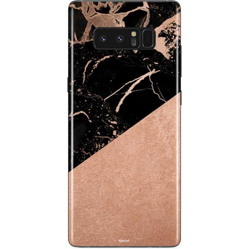 Black and Rose Gold Marble Split Galaxy Note 8 Skin