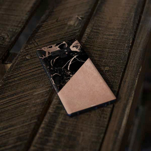 Black and Rose Gold Marble Split Galaxy Note 9 Skin