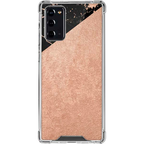 Black and Rose Gold Marble Split Galaxy Note20 5G Clear Case