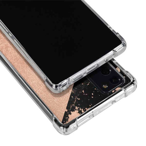 Black and Rose Gold Marble Split Galaxy Note20 5G Clear Case