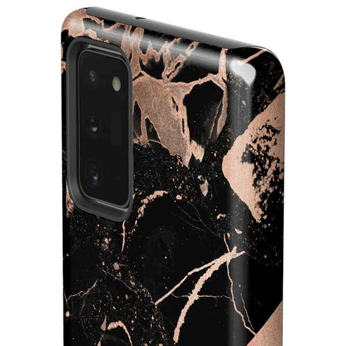 Black and Rose Gold Marble Split Galaxy Note20 5G Pro Case