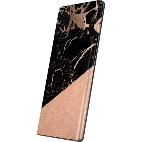 Black and Rose Gold Marble Split Galaxy Note20 5G Skin