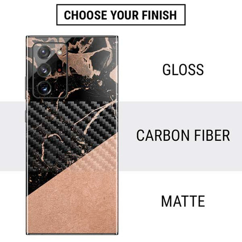 Black and Rose Gold Marble Split Galaxy Note20 Ultra 5G Skin