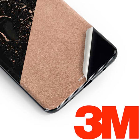 Black and Rose Gold Marble Split Galaxy S10e Skin