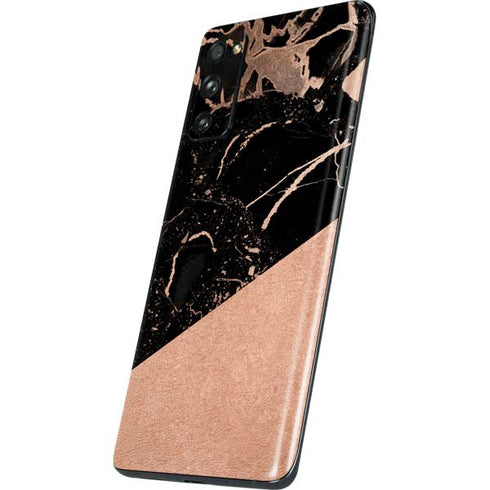 Black and Rose Gold Marble Split Galaxy S20 Fan Edition Skin