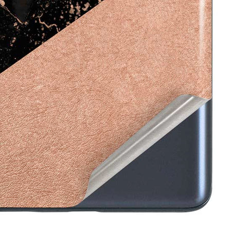 Black and Rose Gold Marble Split Galaxy S20 Fan Edition Skin