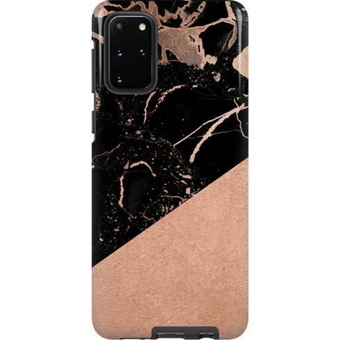 Black and Rose Gold Marble Split Galaxy S20 Plus Pro Case
