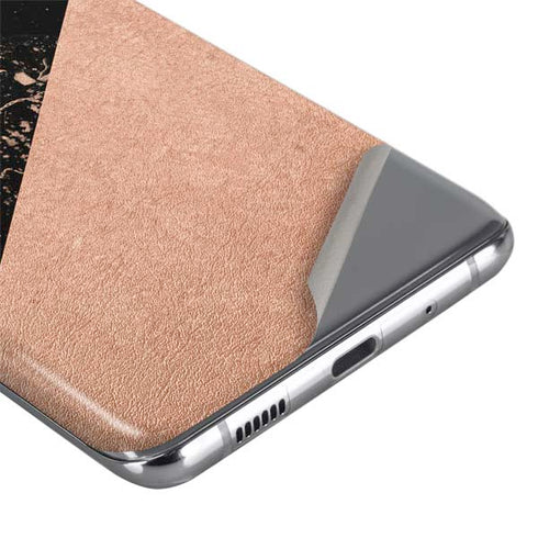 Black and Rose Gold Marble Split Galaxy S20 Plus Skin