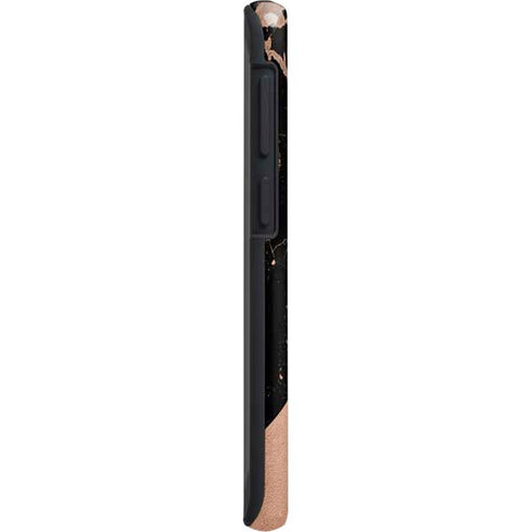 Black and Rose Gold Marble Split Galaxy S20 Pro Case
