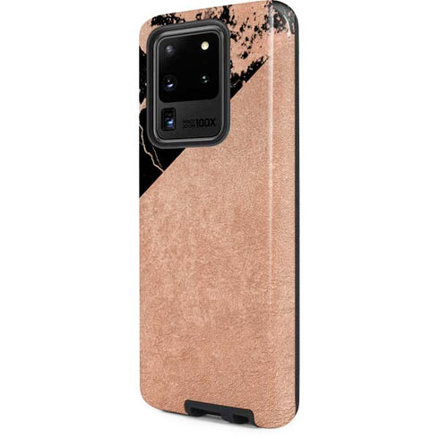 Black and Rose Gold Marble Split Galaxy S20 Ultra 5G Pro Case