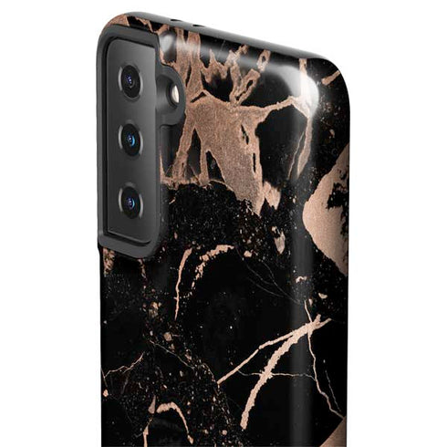 Black and Rose Gold Marble Split Galaxy S21 Plus 5G Pro Case
