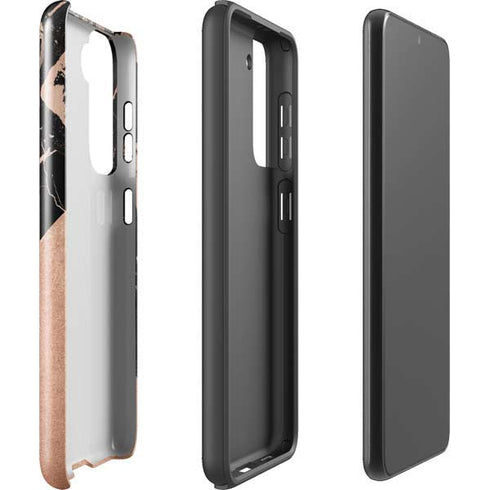 Black and Rose Gold Marble Split Galaxy S21 Plus 5G Pro Case
