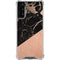 Black and Rose Gold Marble Split Galaxy S22 Plus Clear Case