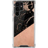 Black and Rose Gold Marble Split Galaxy S22 Ultra Clear Case