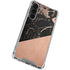 Black and Rose Gold Marble Split Galaxy S23 Plus Clear Case
