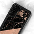 Black and Rose Gold Marble Split Galaxy S23 Waterproof Case