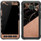 Black and Rose Gold Marble Split Galaxy S7 Active Skin