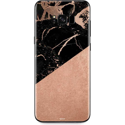 Black and Rose Gold Marble Split Galaxy S8 Plus Skin