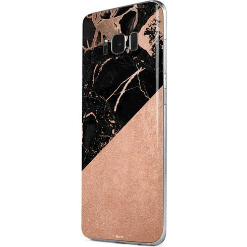 Black and Rose Gold Marble Split Galaxy S8 Skin