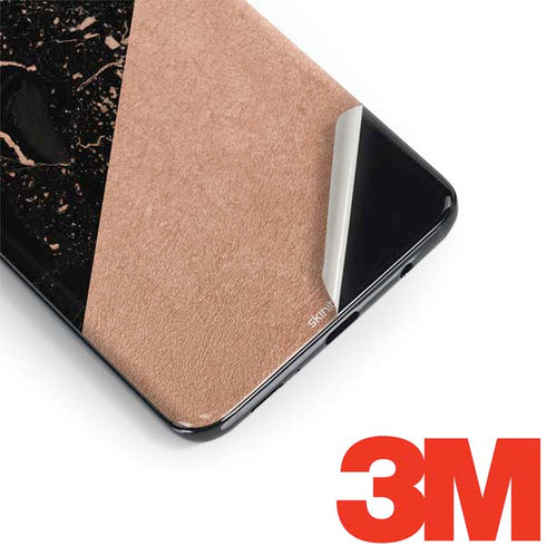 Black and Rose Gold Marble Split Galaxy S9 Skin