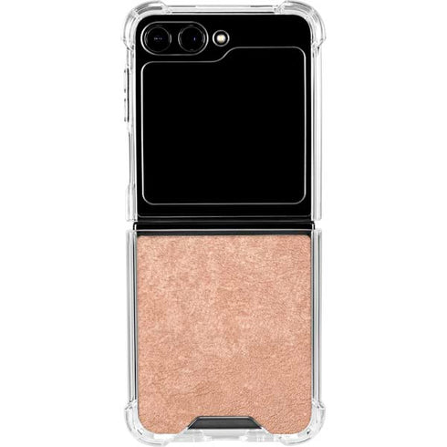 Black and Rose Gold Marble Split Galaxy Z Flip5 5G Clear Case