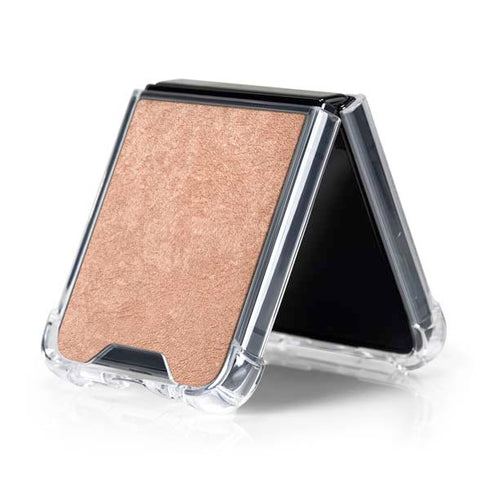 Black and Rose Gold Marble Split Galaxy Z Flip5 5G Clear Case