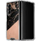 Black and Rose Gold Marble Split Galaxy Z Fold4 5G Clear Case