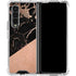 Black and Rose Gold Marble Split Galaxy Z Fold4 5G Clear Case