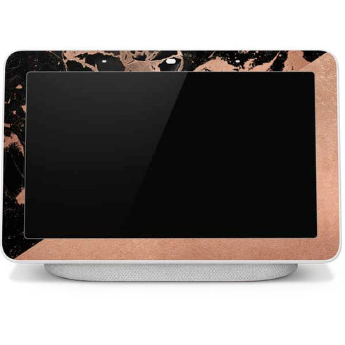 Black and Rose Gold Marble Split Google Home Hub Skin