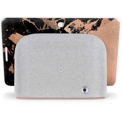 Black and Rose Gold Marble Split Google Home Hub Skin