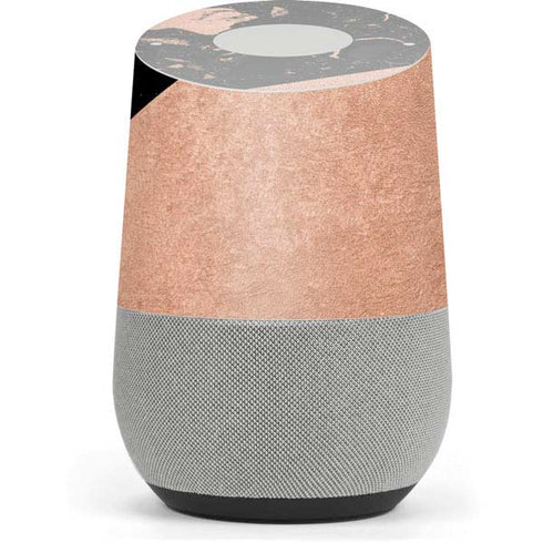 Black and Rose Gold Marble Split Google Home Skin