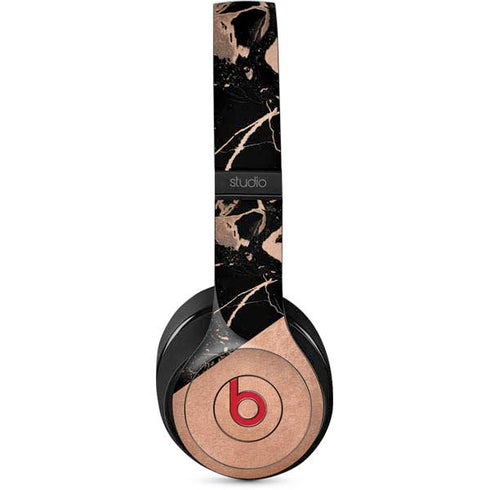 Black and Rose Gold Marble Split Studio Wireless Skin