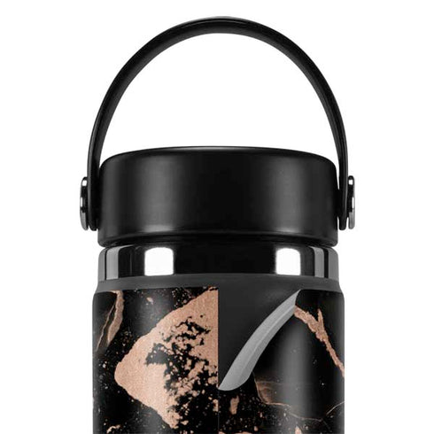 Black and Rose Gold Marble Split Hydro Flask 20oz Wide Mouth Skin