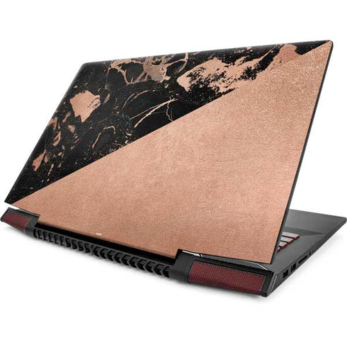 Black and Rose Gold Marble Split Lenovo IdeaPad Skin