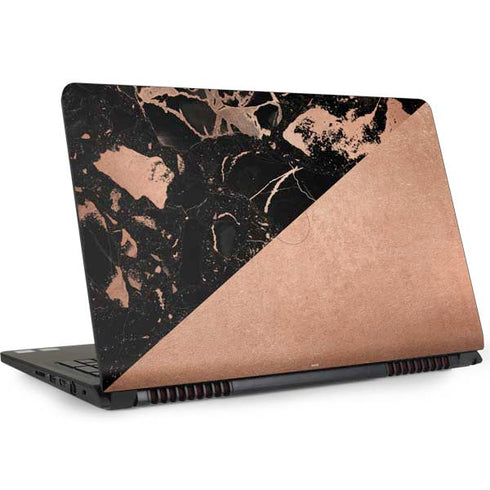 Black and Rose Gold Marble Split Dell Inspiron Skin