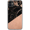 Black and Rose Gold Marble Split iPhone 11 Clear Case