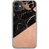 Black and Rose Gold Marble Split iPhone 11 Clear Case