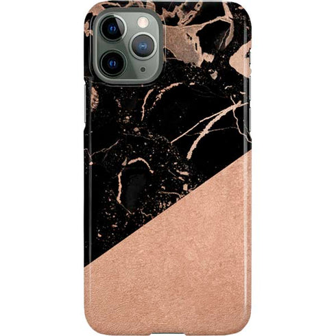 Black and Rose Gold Marble Split iPhone 11 Pro Lite Case