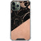 Black and Rose Gold Marble Split iPhone 11 Pro Max Clear Case