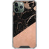 Black and Rose Gold Marble Split iPhone 11 Pro Max Clear Case