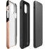 Black and Rose Gold Marble Split iPhone 11 Pro Max Impact Case