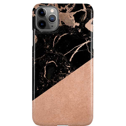 Black and Rose Gold Marble Split iPhone 11 Pro Max Lite Case