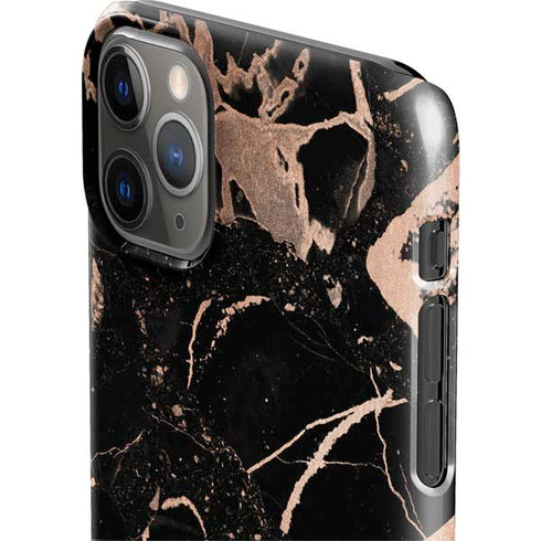 Black and Rose Gold Marble Split iPhone 11 Pro Max Lite Case