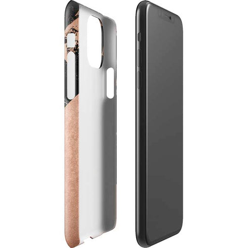 Black and Rose Gold Marble Split iPhone 11 Pro Max Lite Case