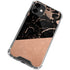 Black and Rose Gold Marble Split iPhone 12 Clear Case