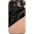 Black and Rose Gold Marble Split iPhone 12 Impact Case