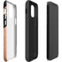Black and Rose Gold Marble Split iPhone 12 Impact Case