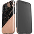 Black and Rose Gold Marble Split iPhone 12 Impact Case