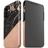 Black and Rose Gold Marble Split iPhone 12 Mini Lite Case